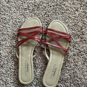 Talbots Orange Slide Sandals with Thin Straps